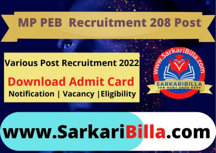 MP PEB Group I Various Post 2022 Exam Date
