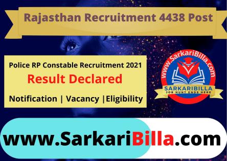 Rajasthan Police Constable 2021 With Cutoff