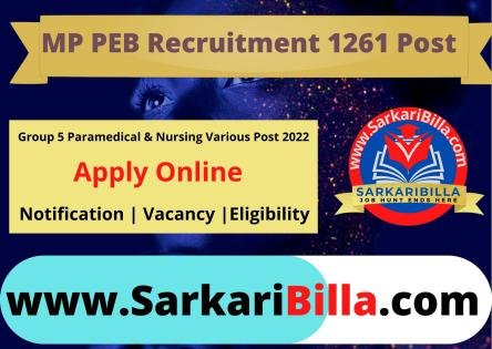 MP PEB Group 5 Various Post Recruitment 2022