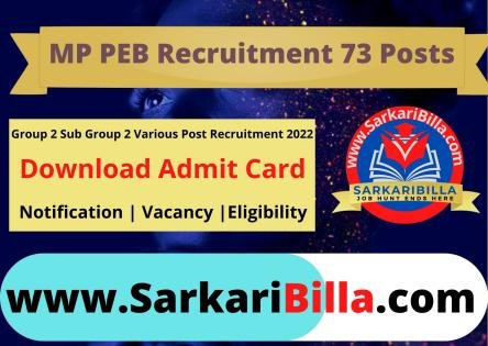 MP PEB Group-02 Various Post 2022 Admit Card